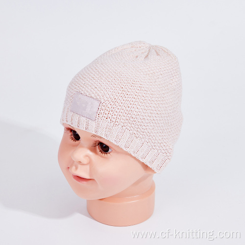 cute and fashionable knitted beanie hat for baby